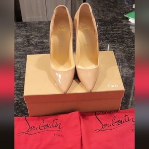 Authentic Christian Louboutin So Kate 120mm patent NUDE